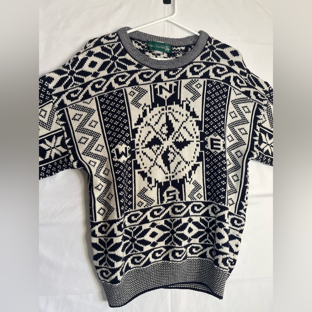 Vintage Knights Terrace Compass Rose Graphic Knit Sweater • Aesthetic Retro 90s - Picture 3 of 11
